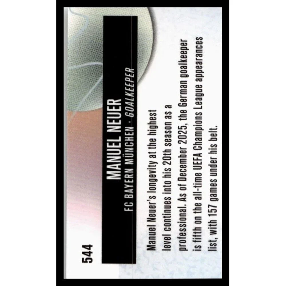 2026 Topps Finest Manuel Neuer #544 FC Bayern Munchen Rare